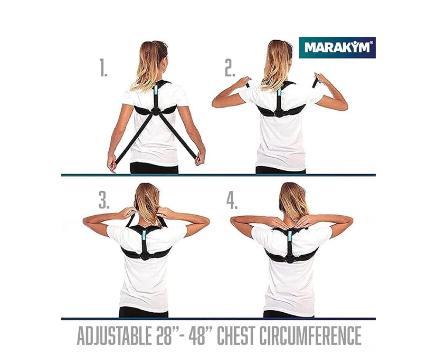 Marakym Posture Corrector - Adjustable for 28"-48" Chest - photo 4