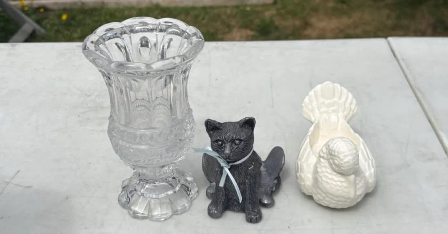 Crystal glass candleholders