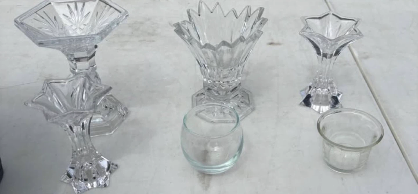 Crystal glass candleholders - photo 2