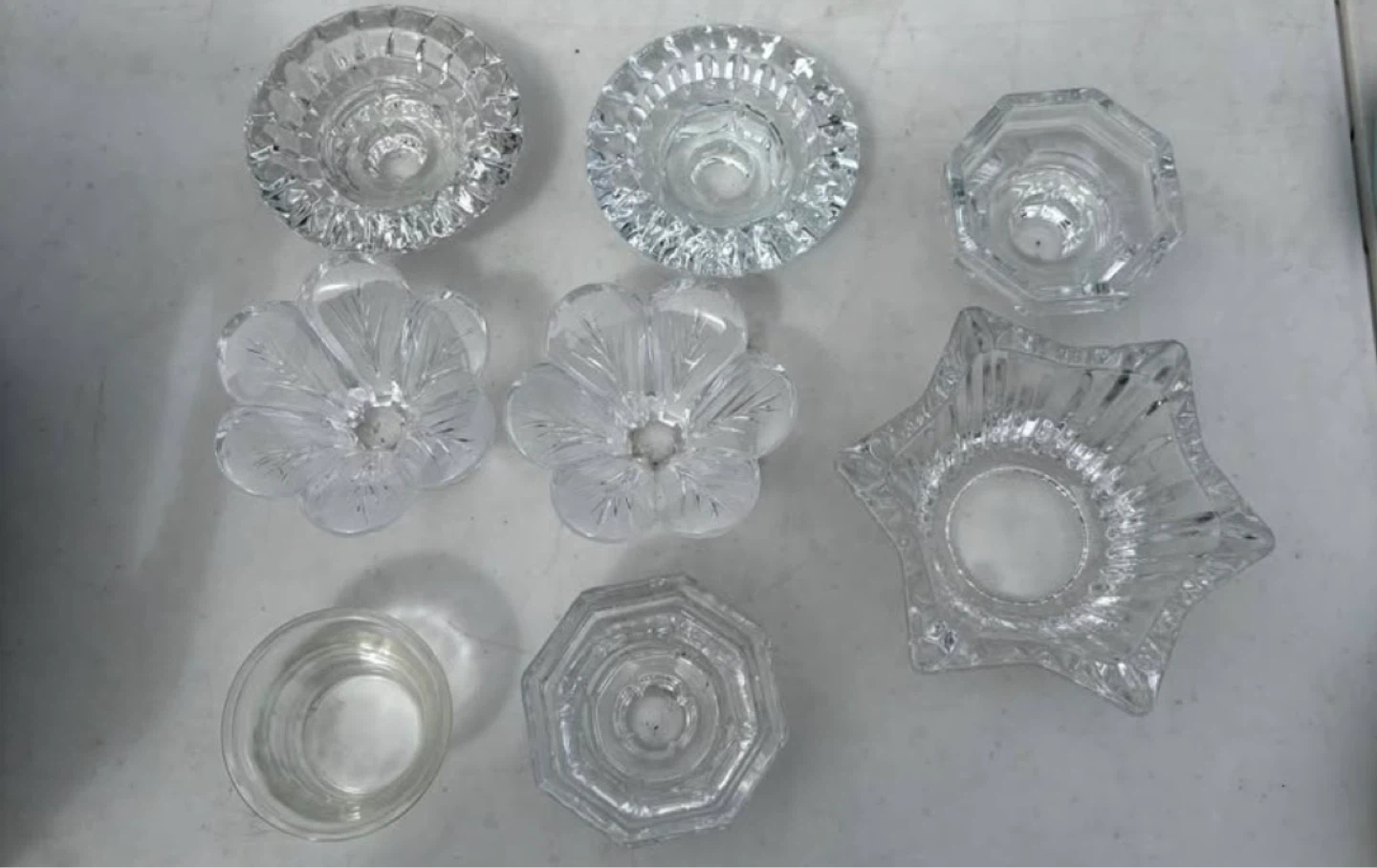 Crystal glass candleholders - photo 4