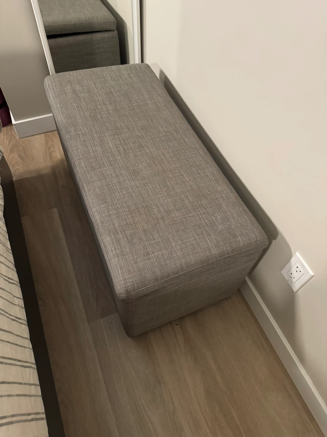 Storage Ottoman Bench - Grey Fabric - photo 2