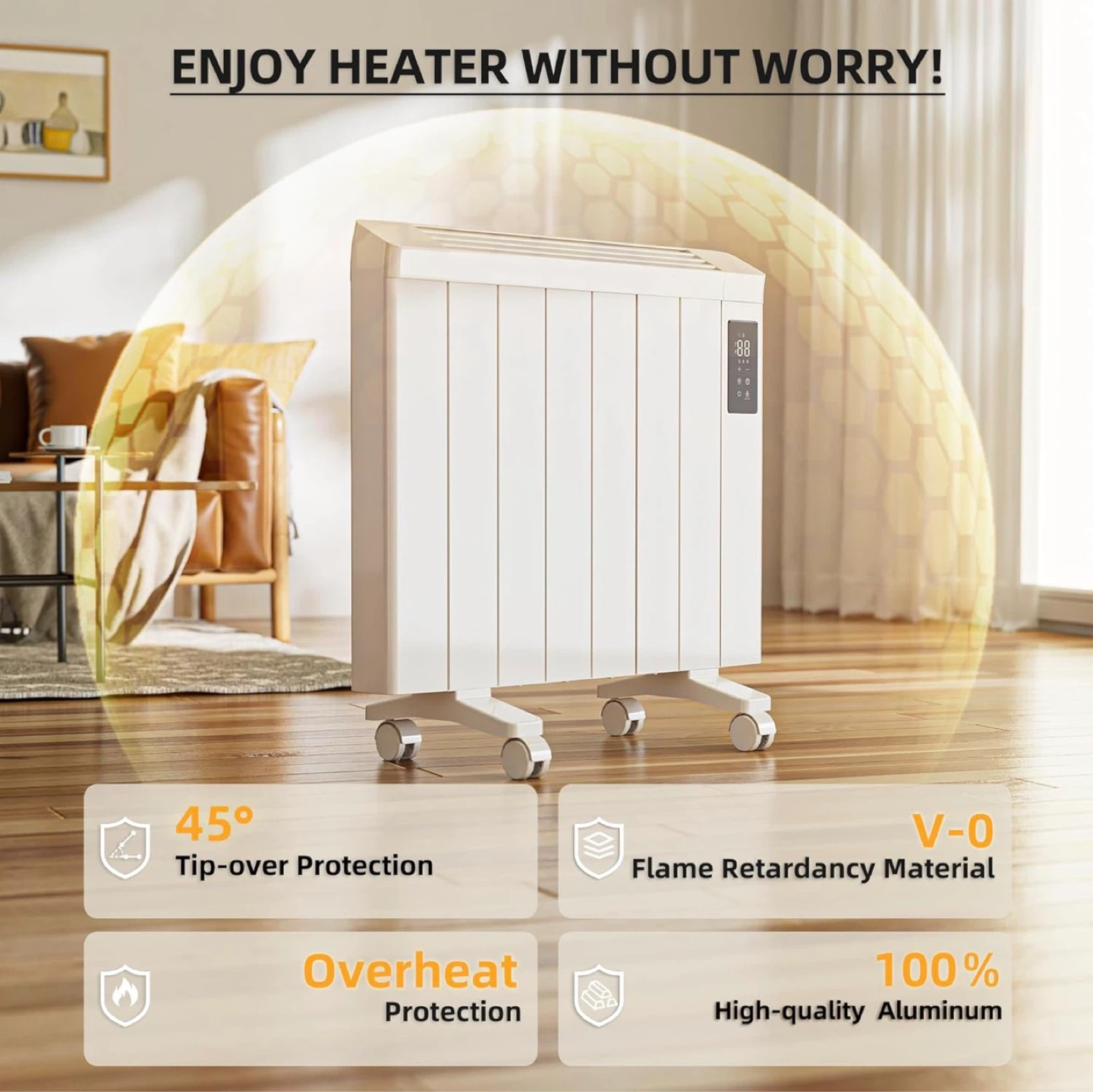 800W Electric Panel Heater with Remote - photo 4