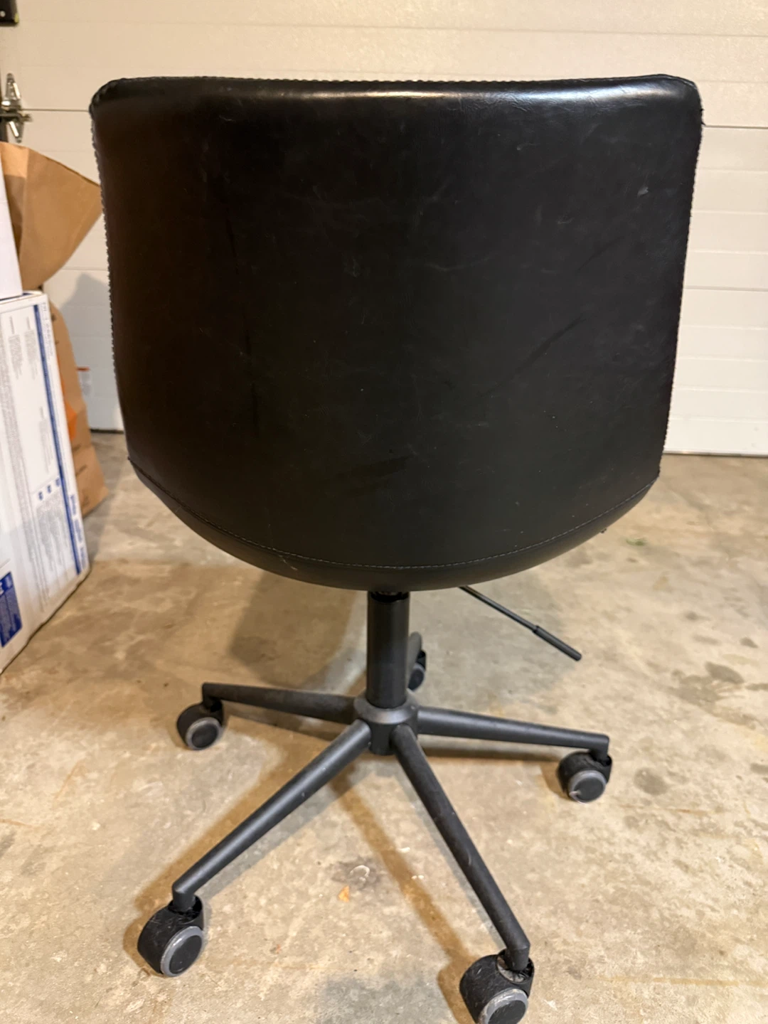 Black Faux Leather Office Chair used for staging - photo 2