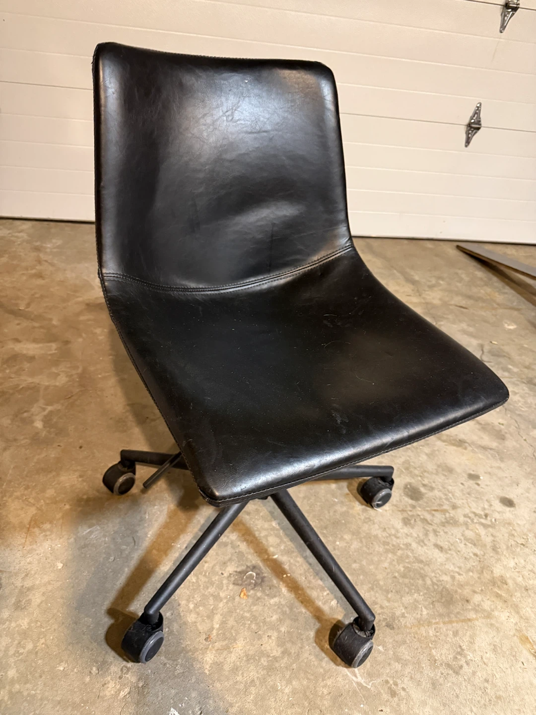 Black Faux Leather Office Chair used for staging - photo 3