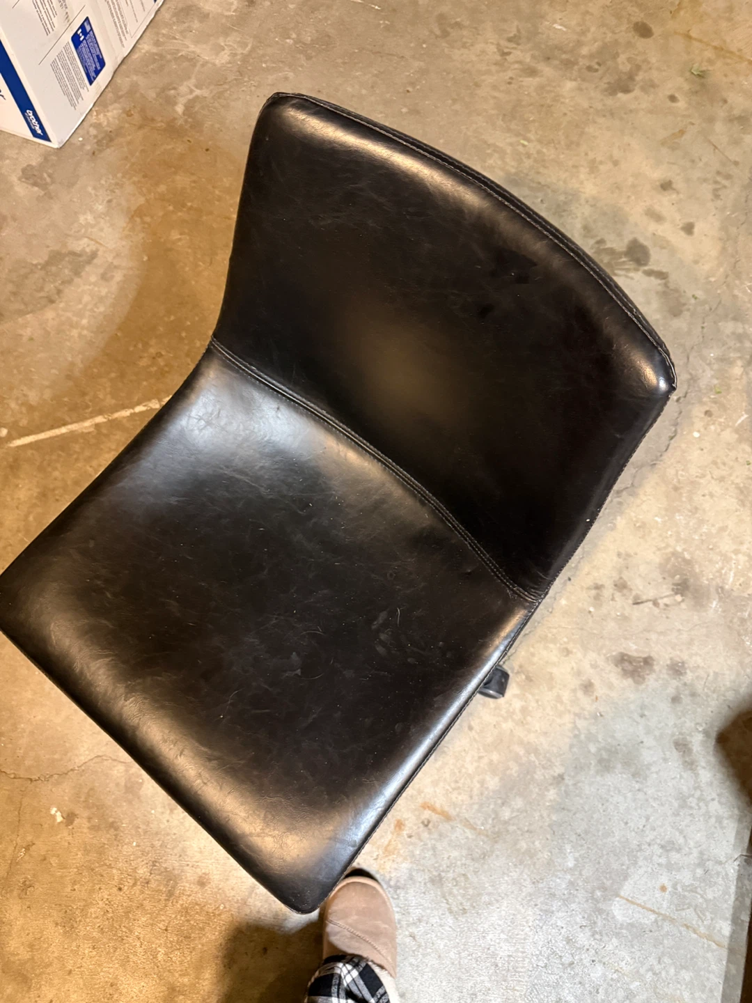 Black Faux Leather Office Chair used for staging