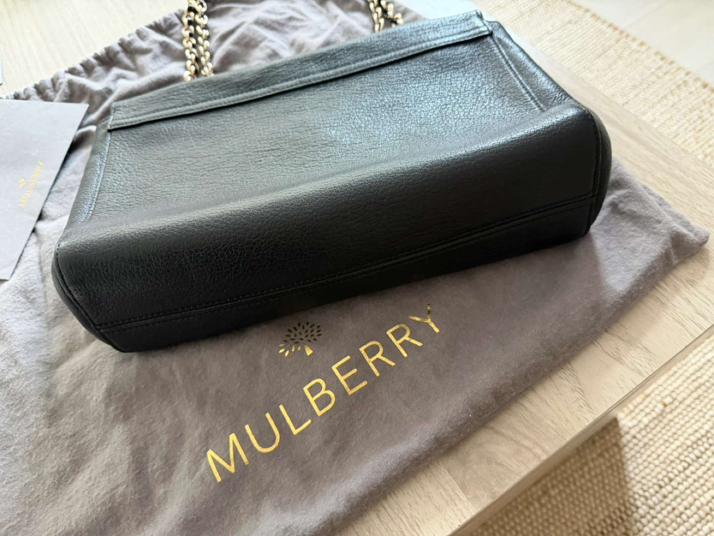 Mulberry Black Leather Shoulder Bag with Gold Hardware - photo 5