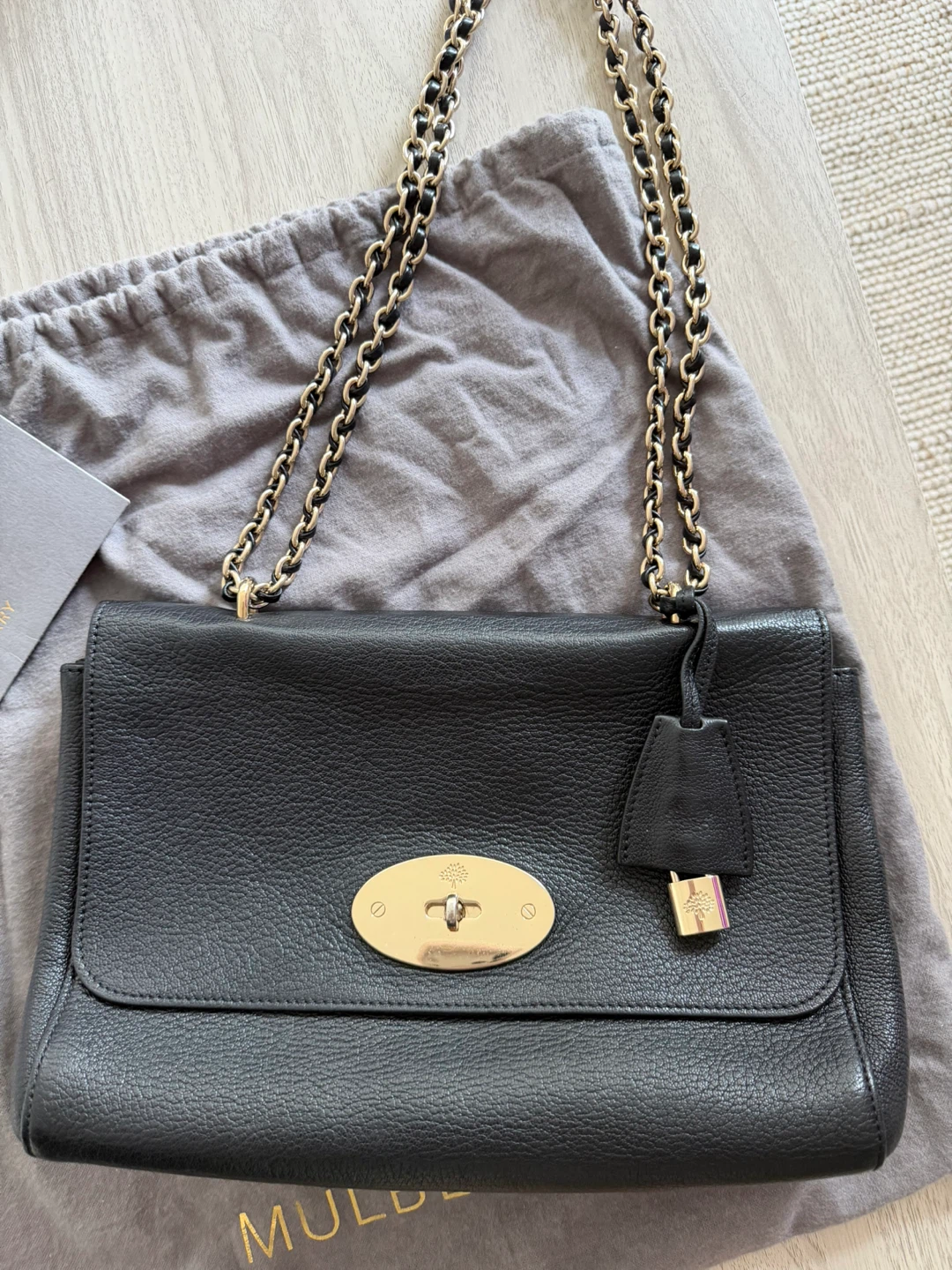 Mulberry Black Leather Shoulder Bag with Gold Hardware - photo 2