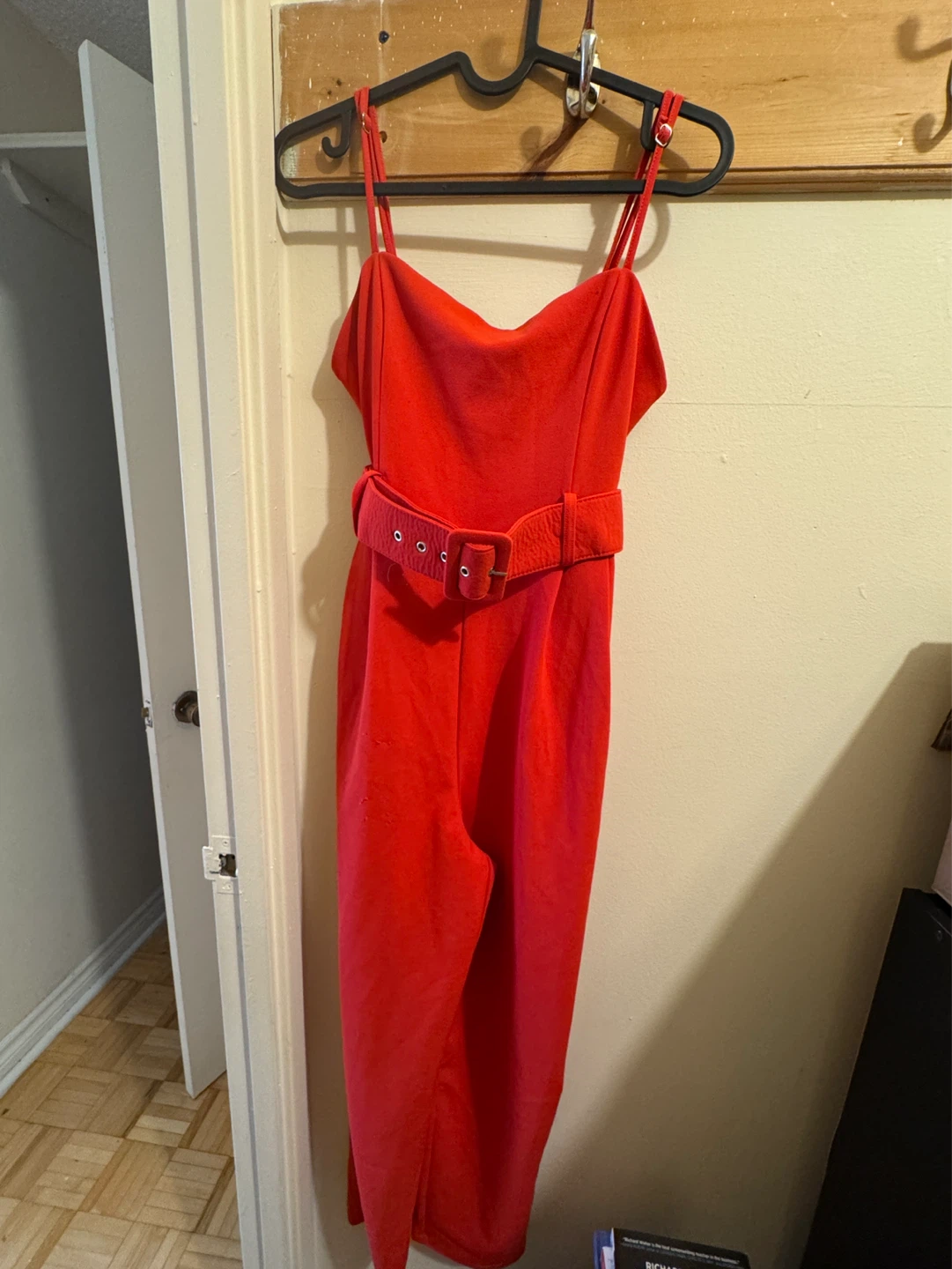 Red Jumpsuit with Belt