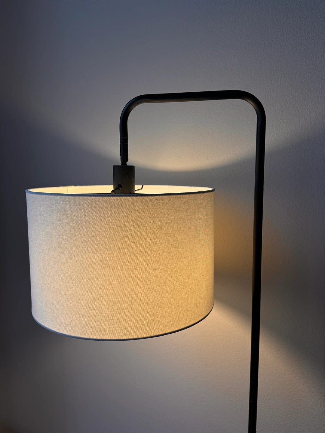 Black Floor Lamp with Fabric Shade - photo 2