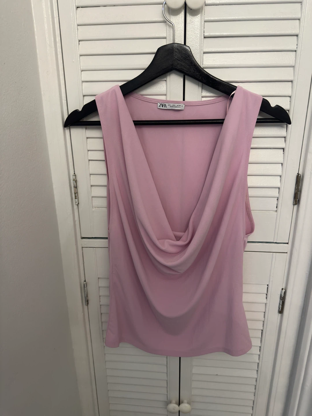 ZARA Sleeveless Drape Neck Top