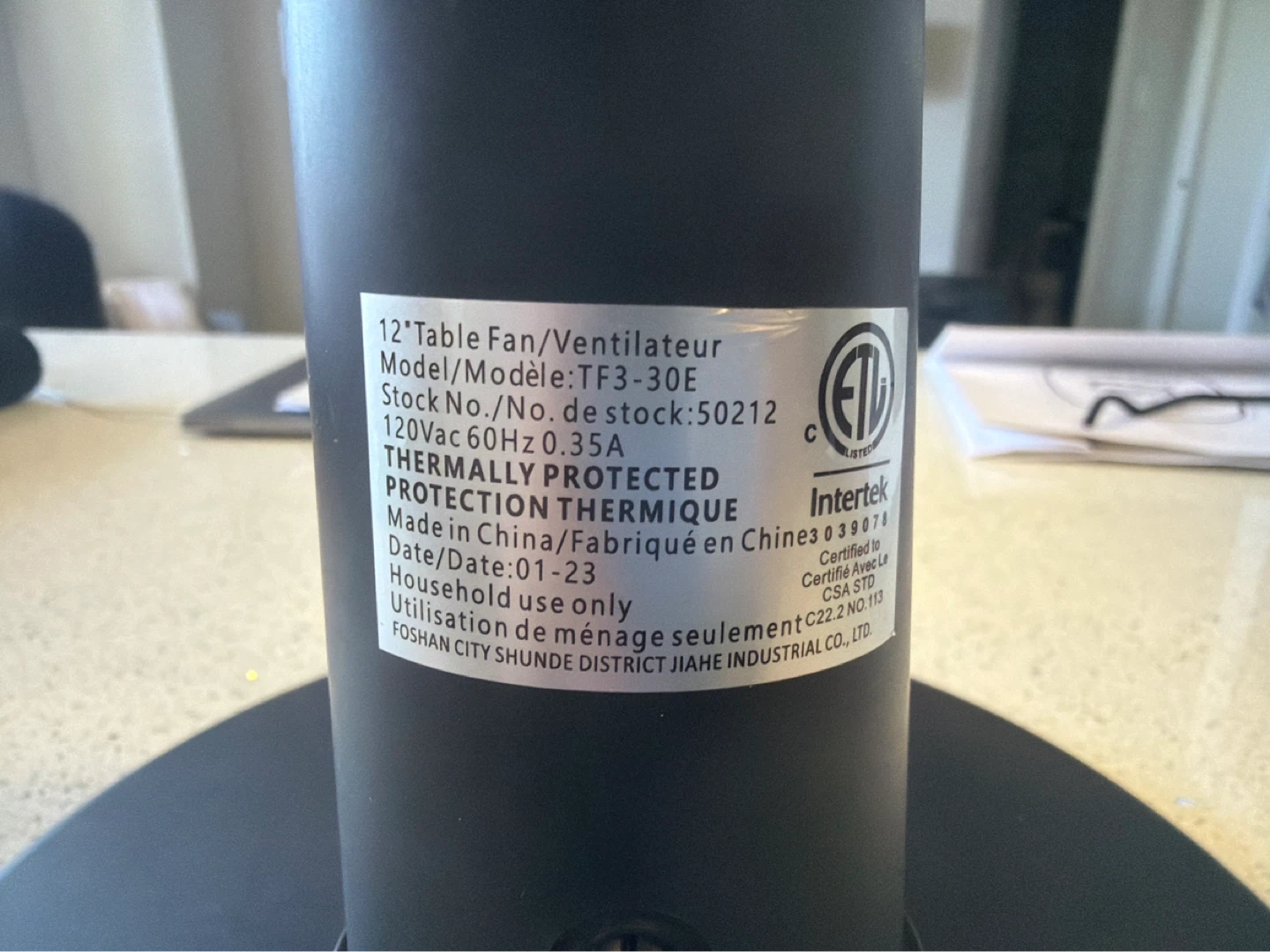 Table Fan - TF3-30E - photo 2