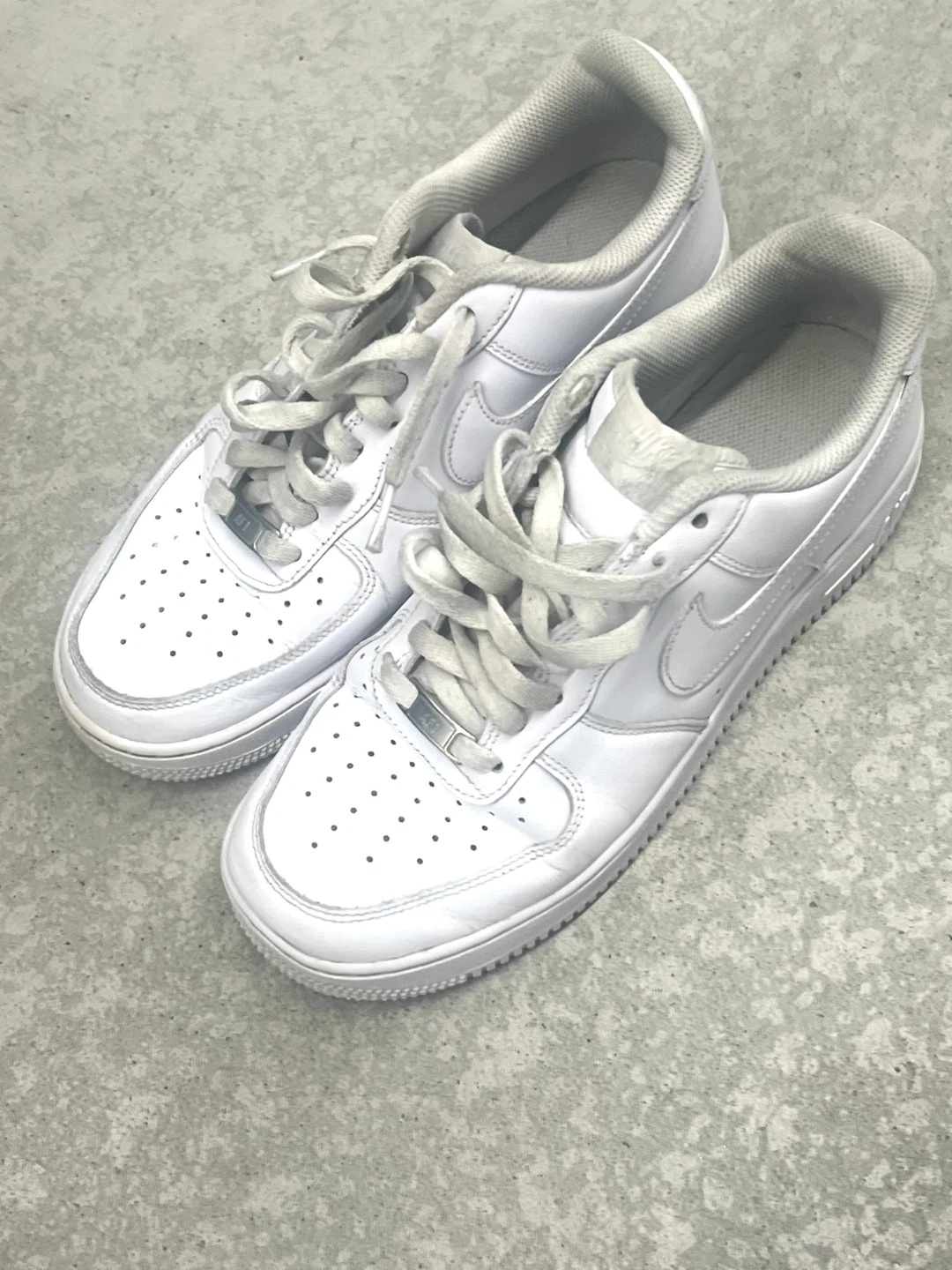Nike Air Force 1 White Leather Sneakers - photo 2