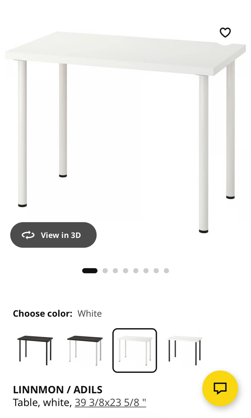 IKEA LINNMON / ADILS Table - White