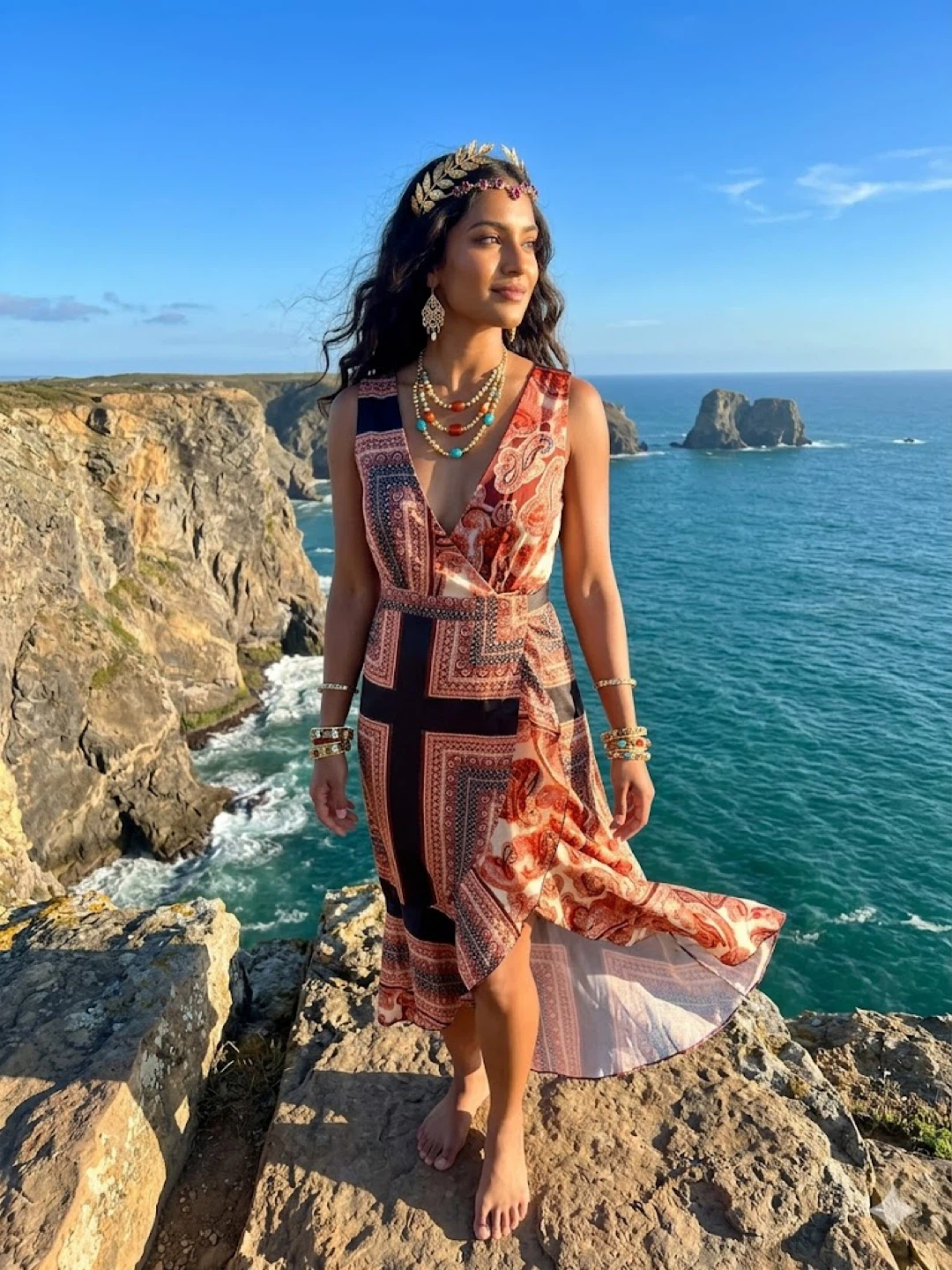 Lulus Print Wrap Maxi Dress