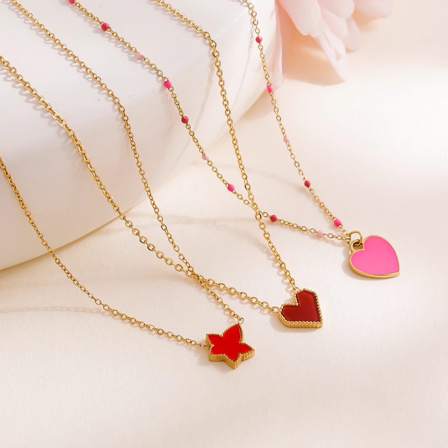 Heart Enamel Necklace (3 Styles)