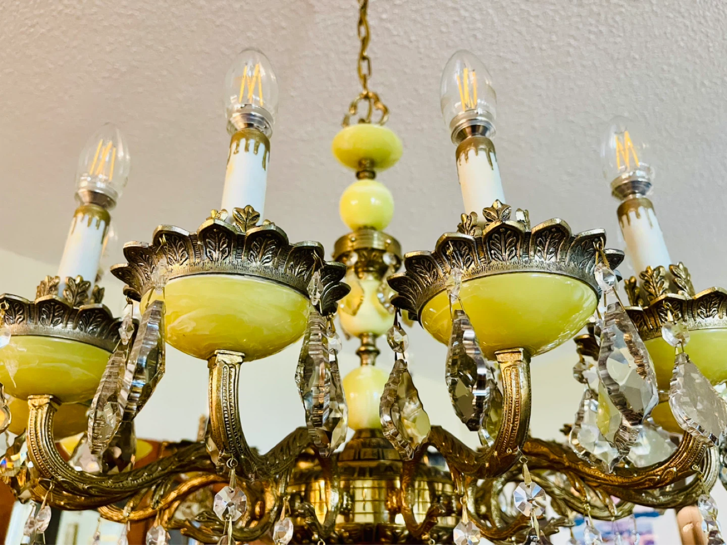 Yellow Chandelier with Crystal Accents - photo 3