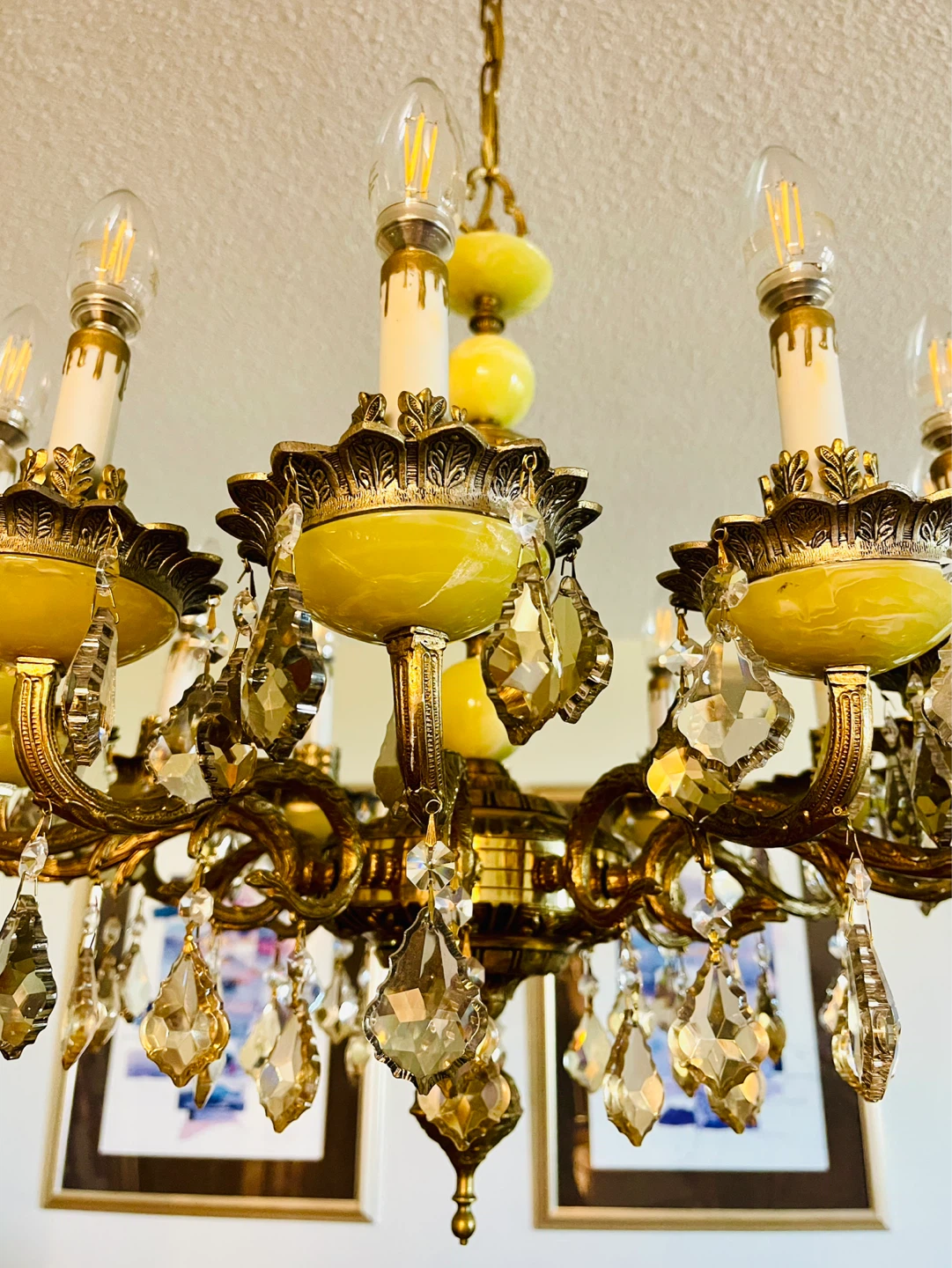 Yellow Chandelier with Crystal Accents - photo 5