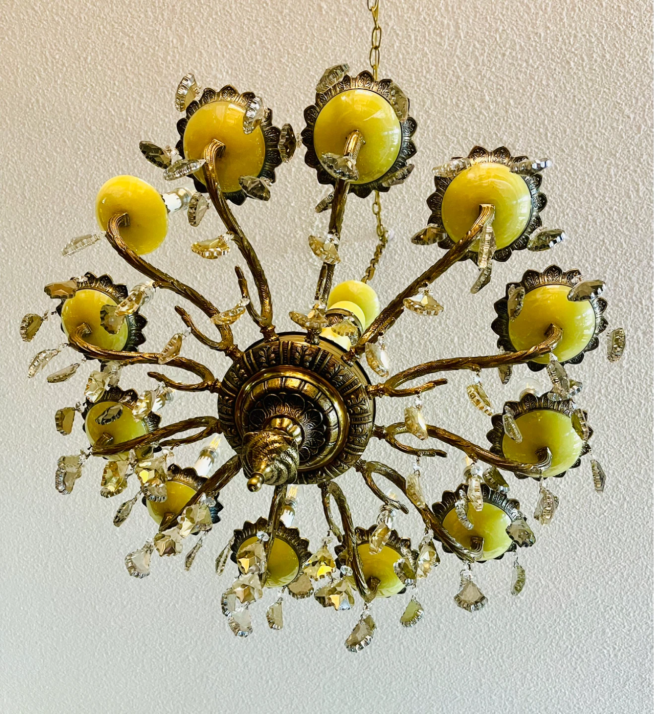 Yellow Chandelier with Crystal Accents - photo 2