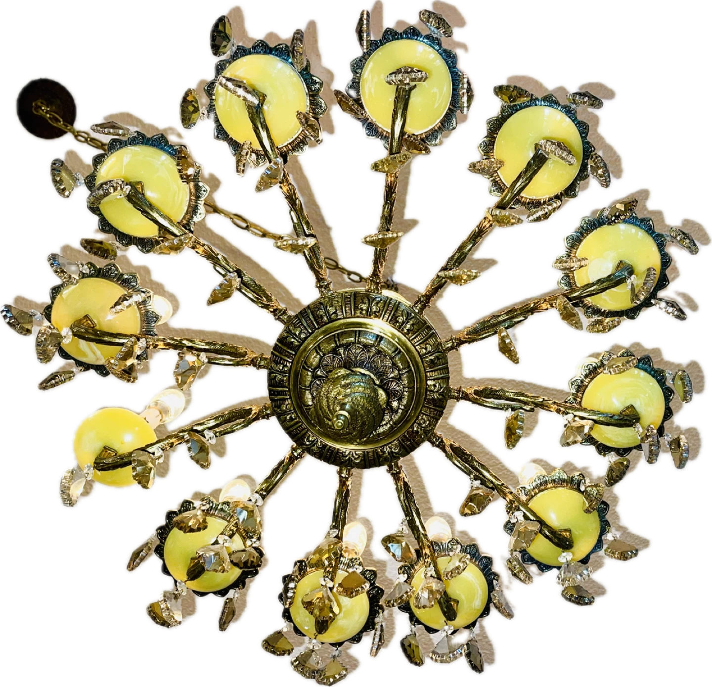 Yellow Chandelier with Crystal Accents - photo 4