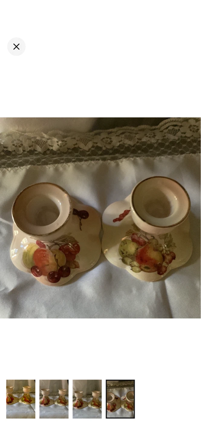 Pair of Candlesticks with Fruit Design - photo 4