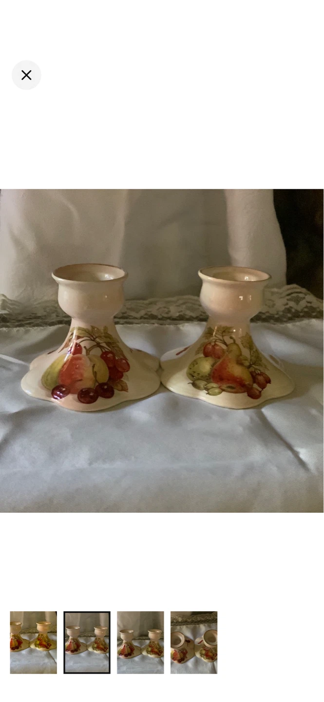 Pair of Candlesticks with Fruit Design