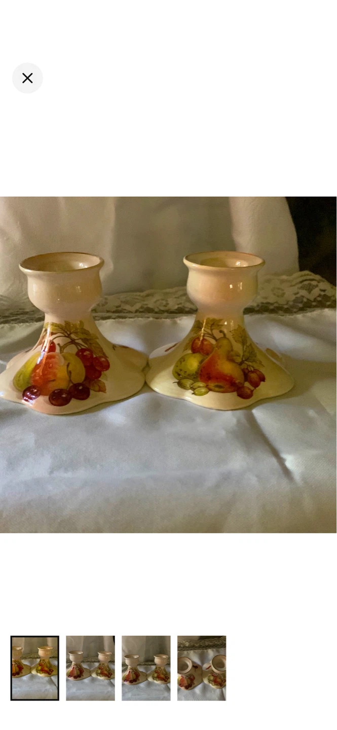 Pair of Candlesticks with Fruit Design - photo 2