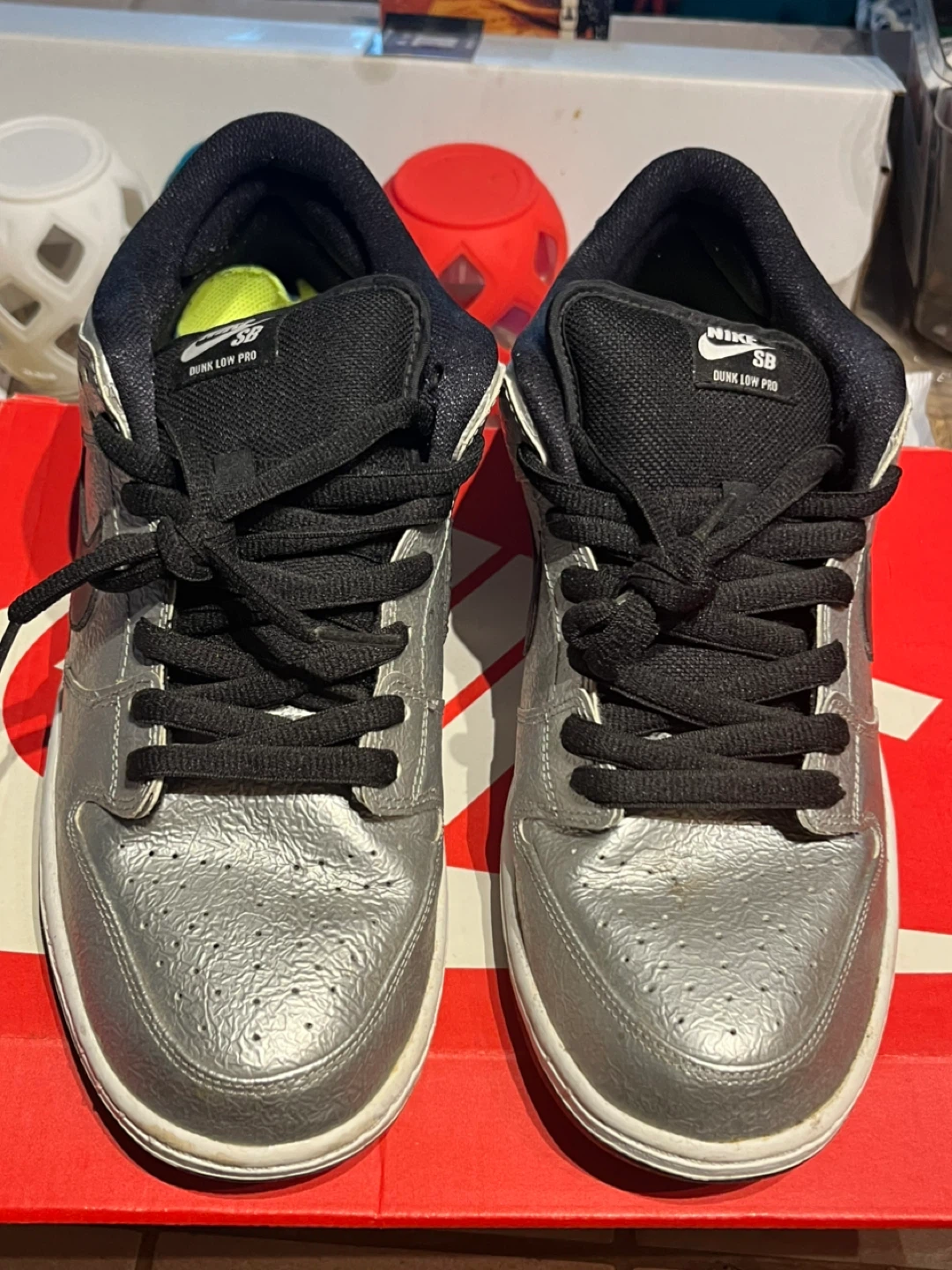 Nike SB Dunk Low Pro Silver Mens Skate Shoes - photo 5