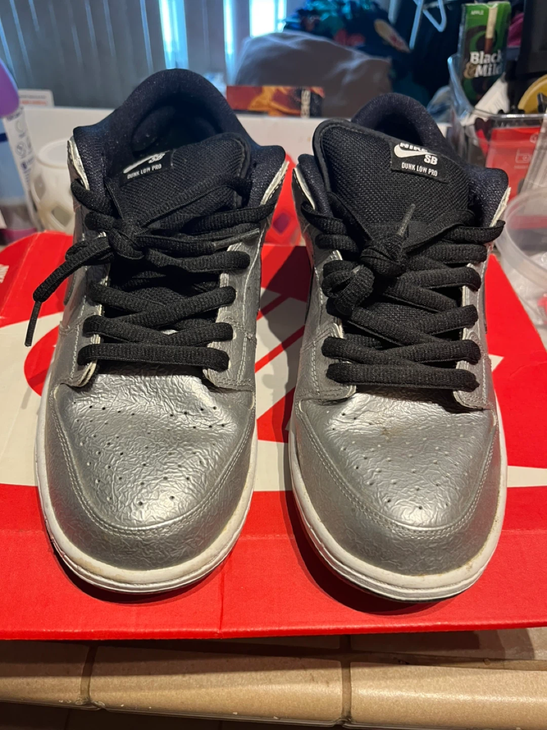 Nike SB Dunk Low Pro Silver Mens Skate Shoes - photo 2