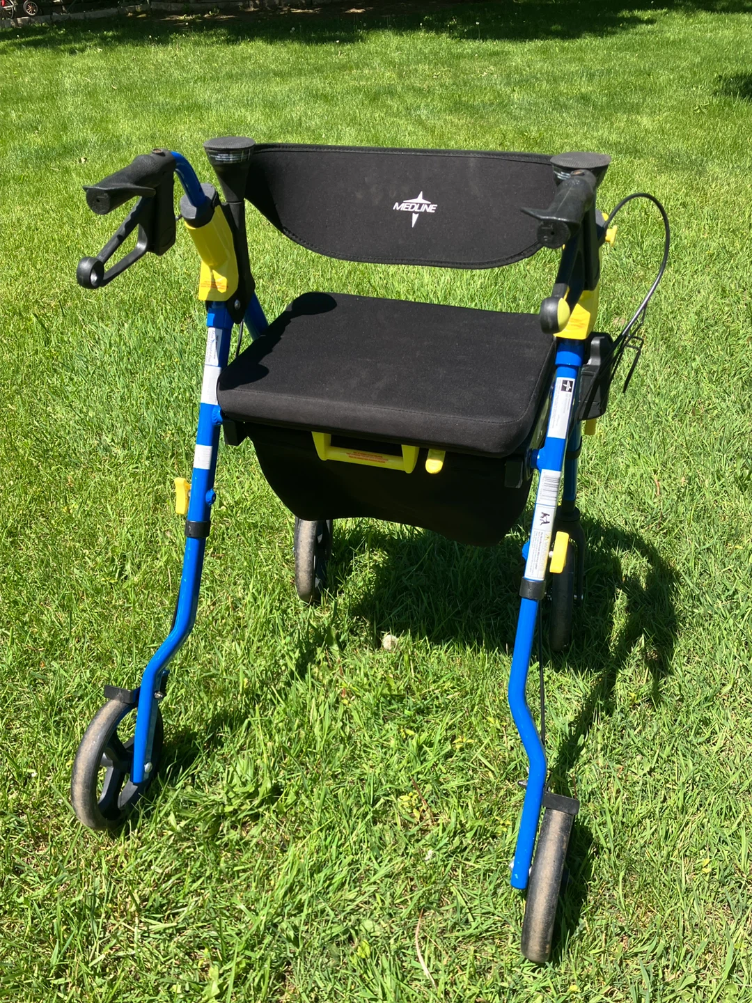 Drive Medical Blue Folding Walker with Seat