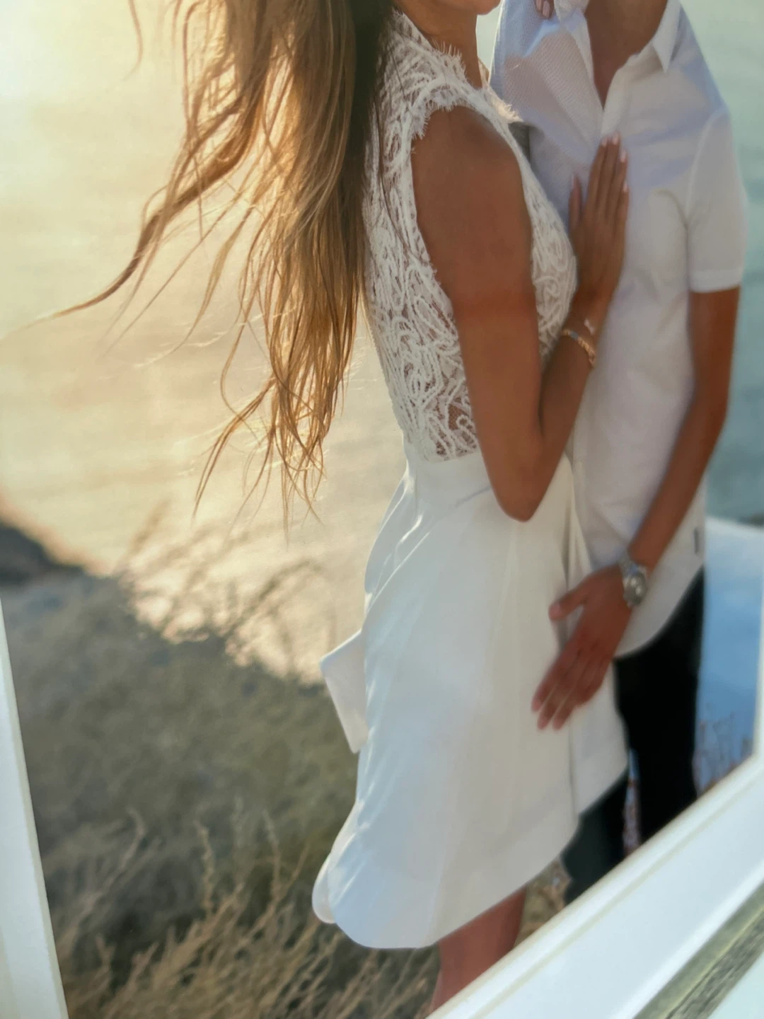 White dress with embellished lace - photo 4