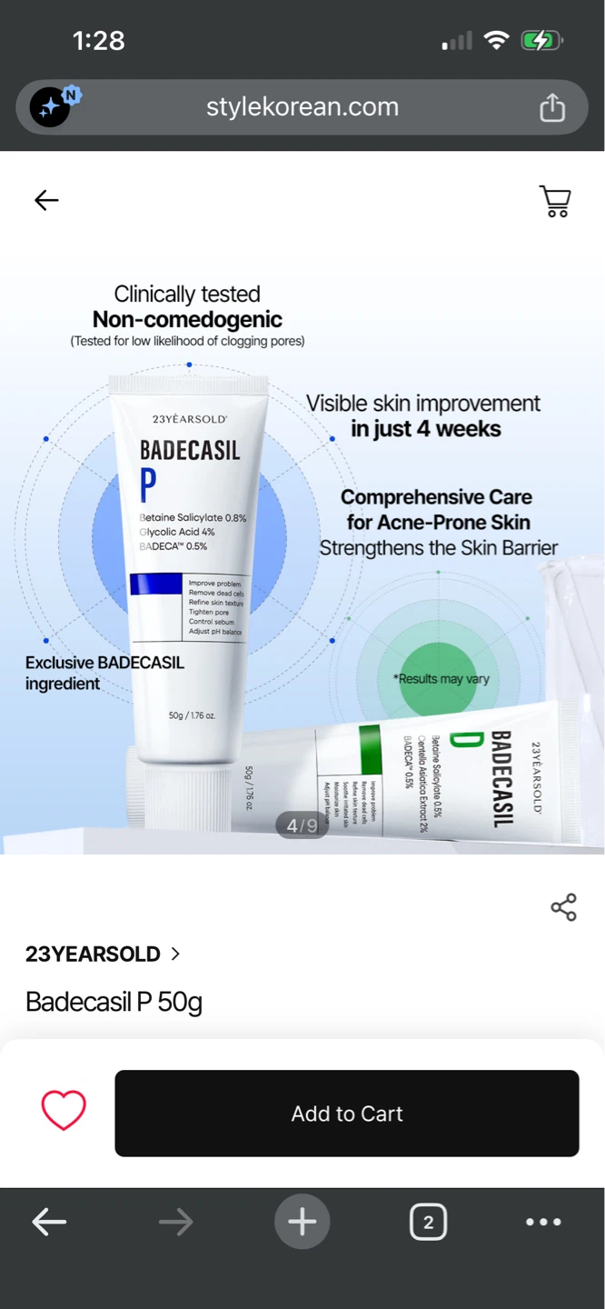 Korean Derma acne sensitive Badecasil P cream 50g - photo 4