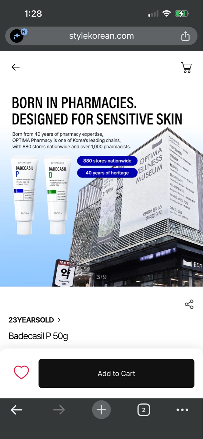Korean Derma acne sensitive Badecasil P cream 50g - photo 3