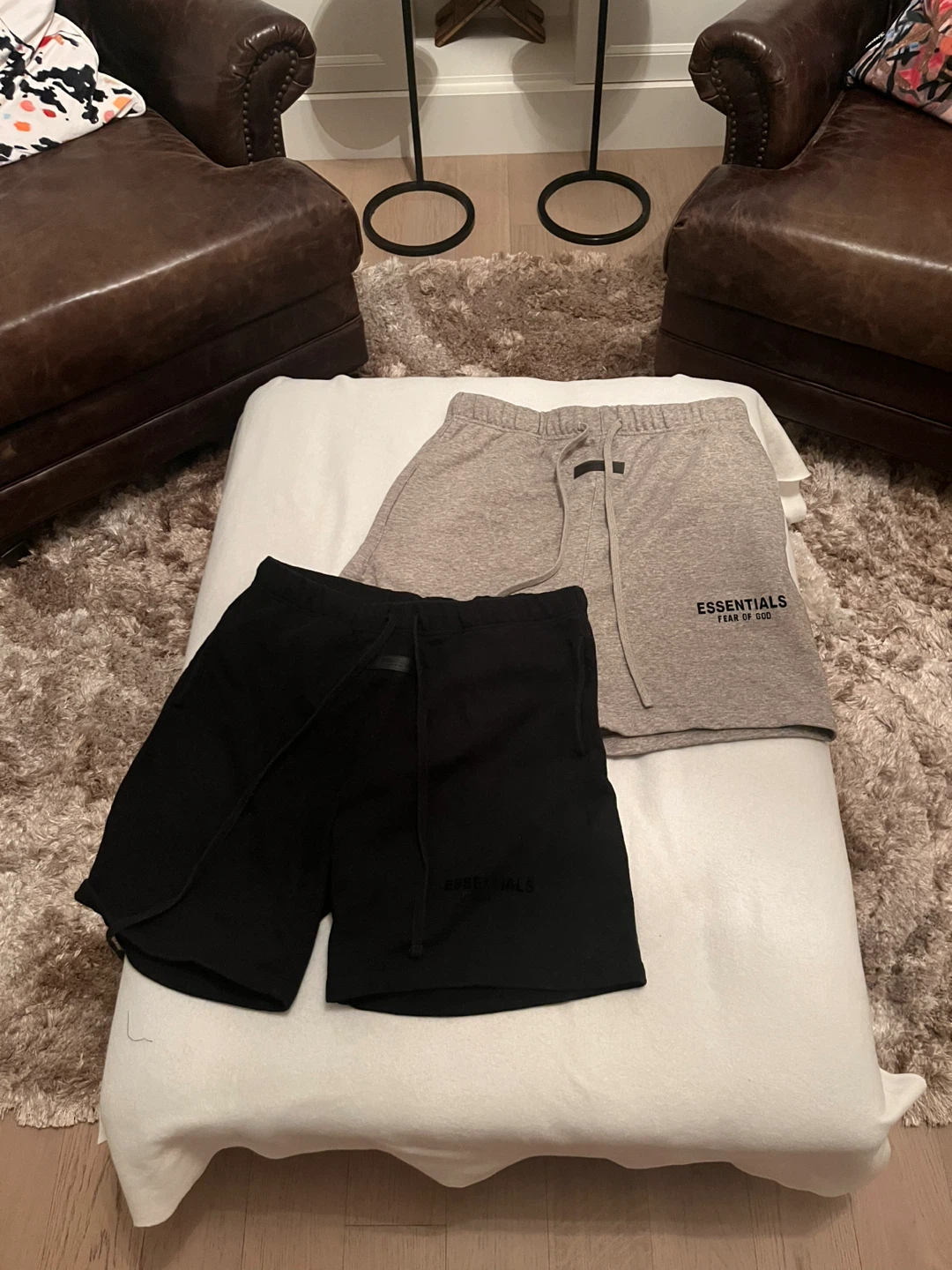Essentials Fear of God Sweat Shorts (Grey, Black) Size L
