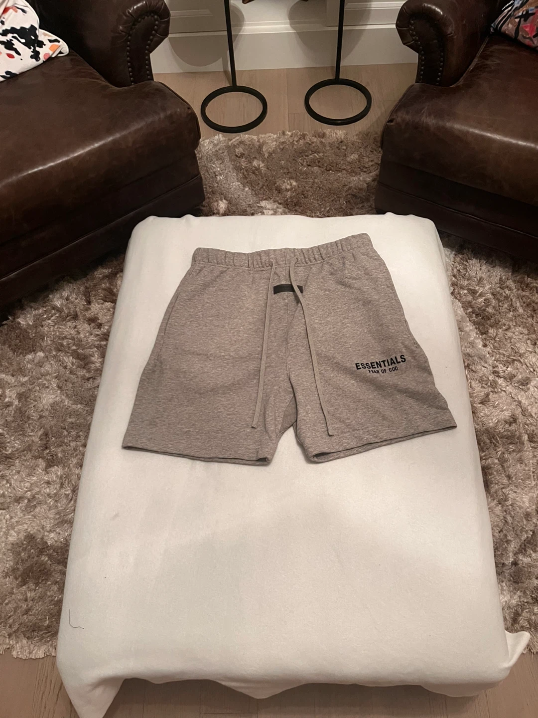 Essentials Fear of God Sweat Shorts (Grey, Black) Size L - photo 2