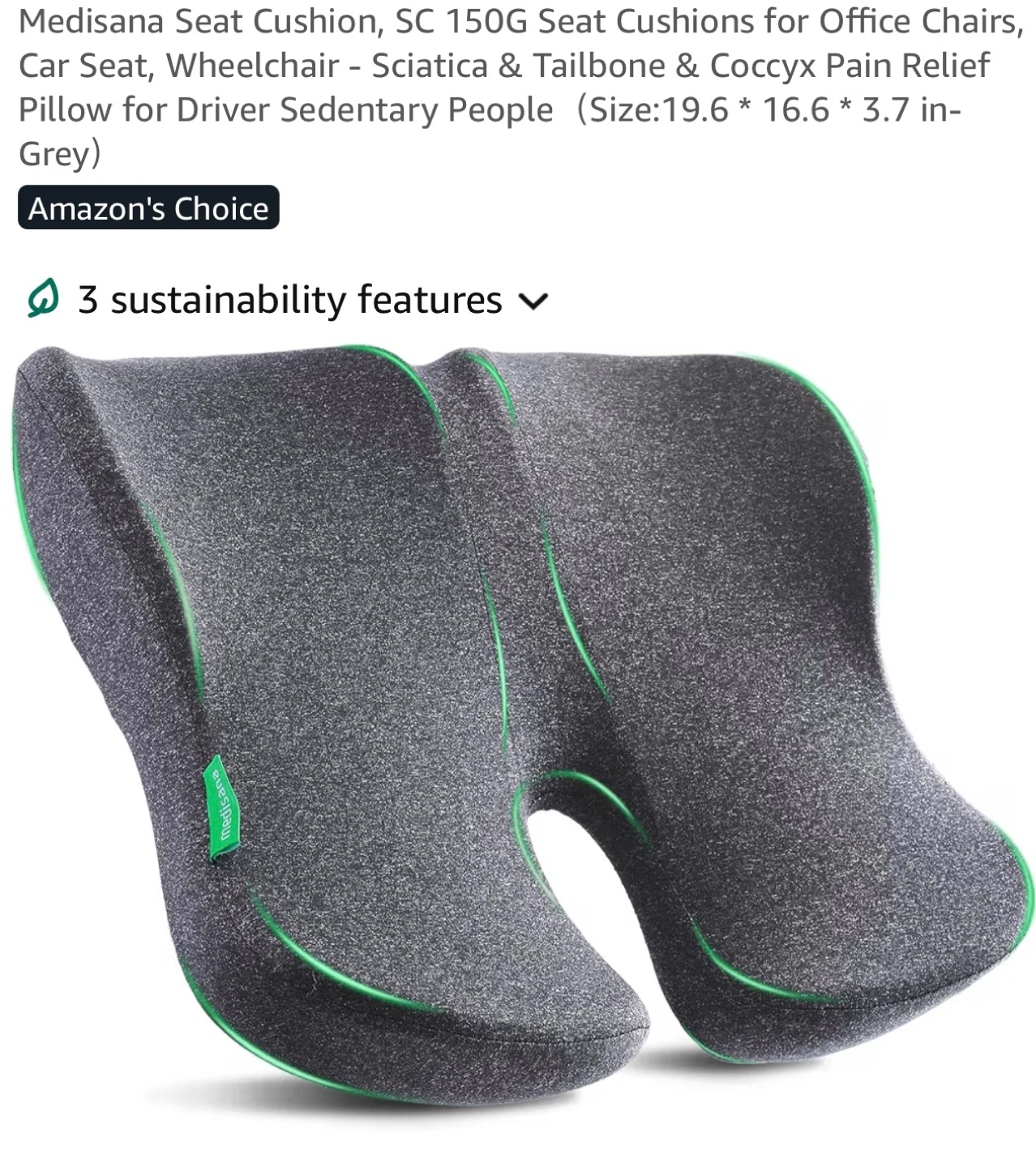 Medisana Seat Cushion for Office Chair, Car Seat - XL S9C
