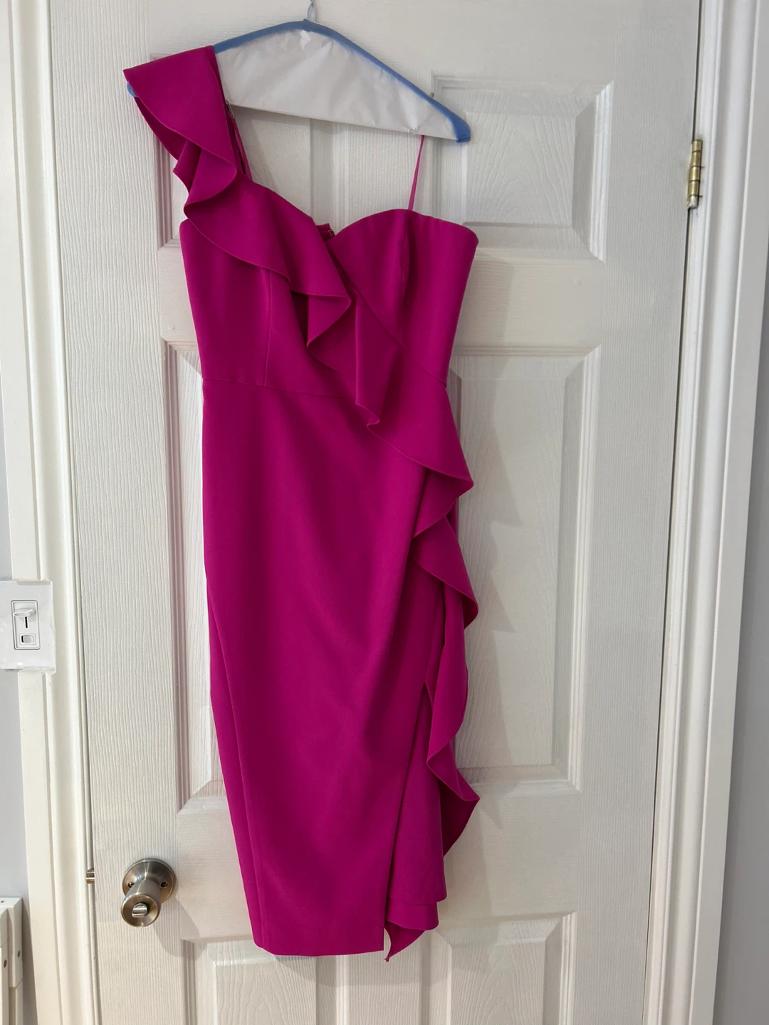Pink one shoulder dress