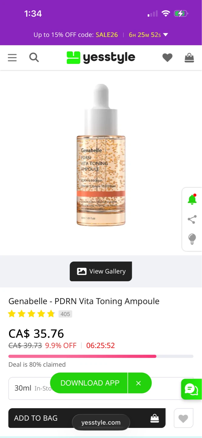 Genabelle PDRN Vita Toning Ampoule 30ml
