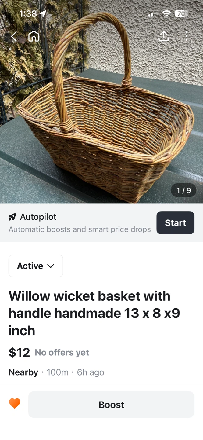 Vintage baskets storage planters display Donlands O'Connor