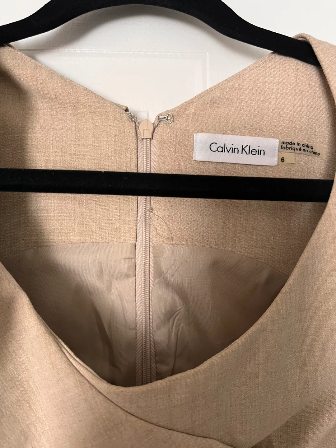 Calvin Klein Tan Ruffle Dress Size 6 - photo 2