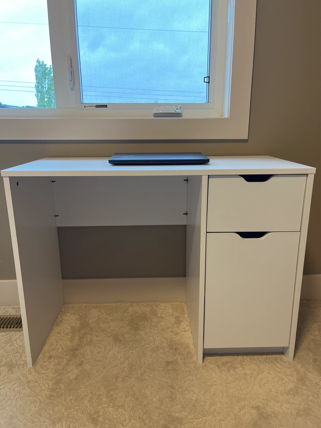 White Desk with storage