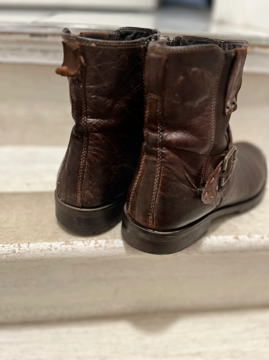 Brown Leather Moto Boots - photo 3
