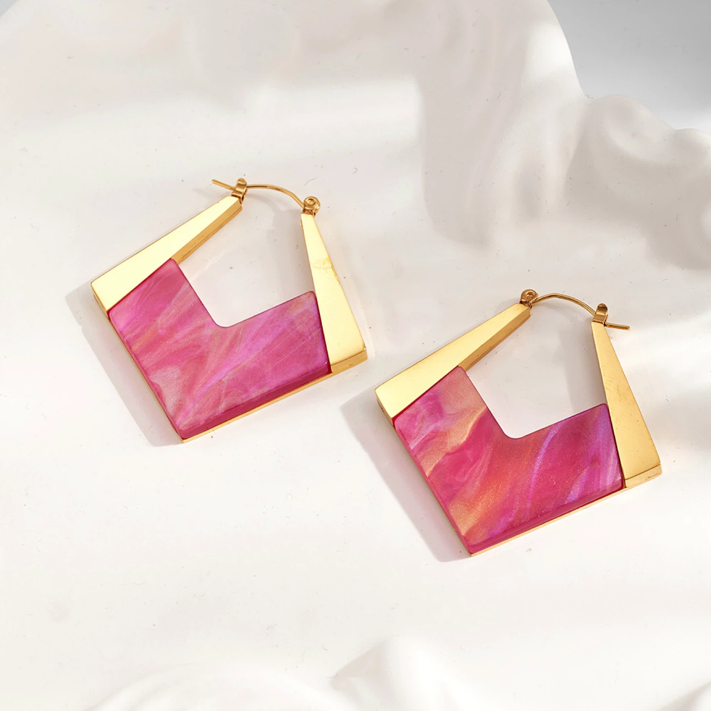 Marble Heart Resin Earrings (4 Colors) - photo 4