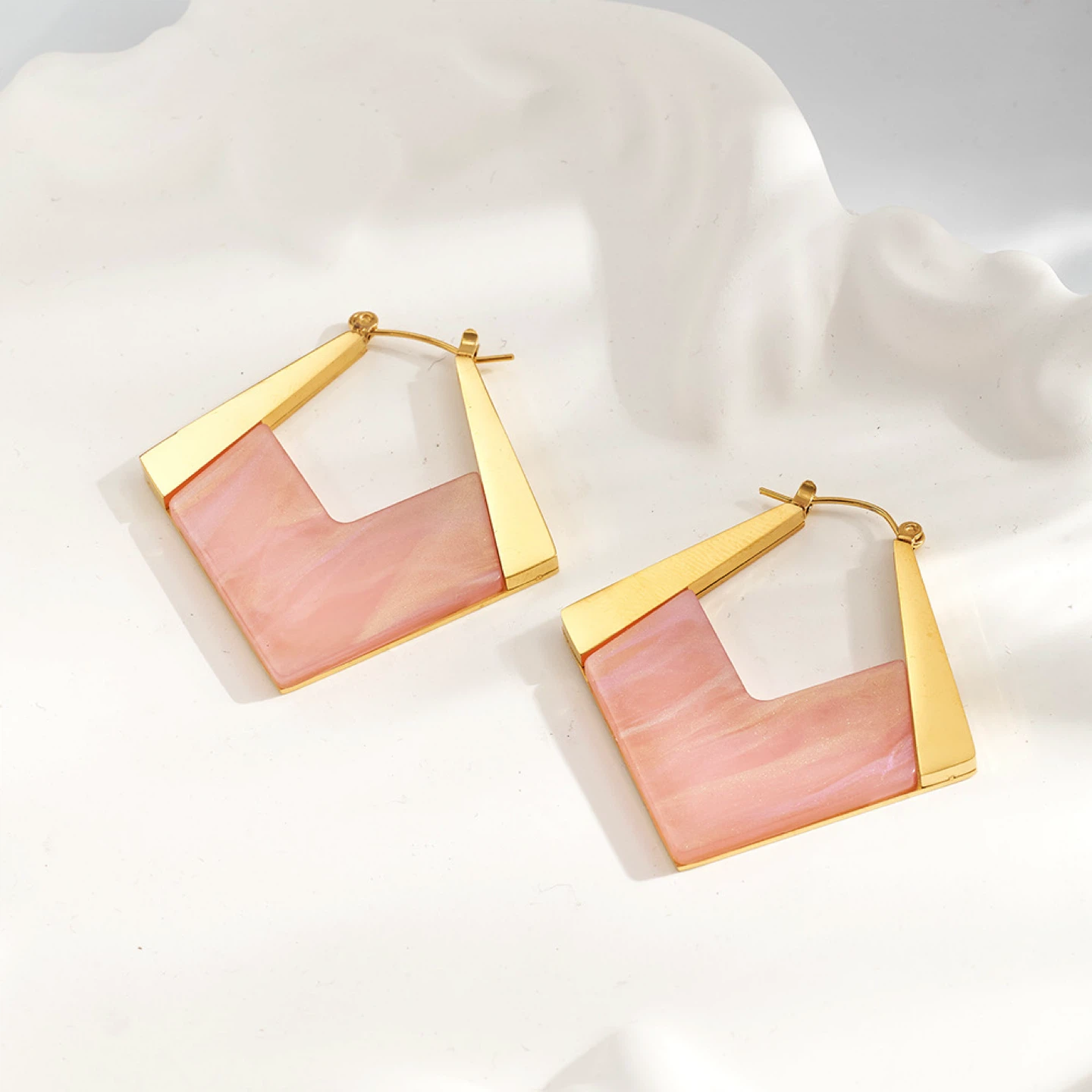 Marble Heart Resin Earrings (4 Colors) - photo 2