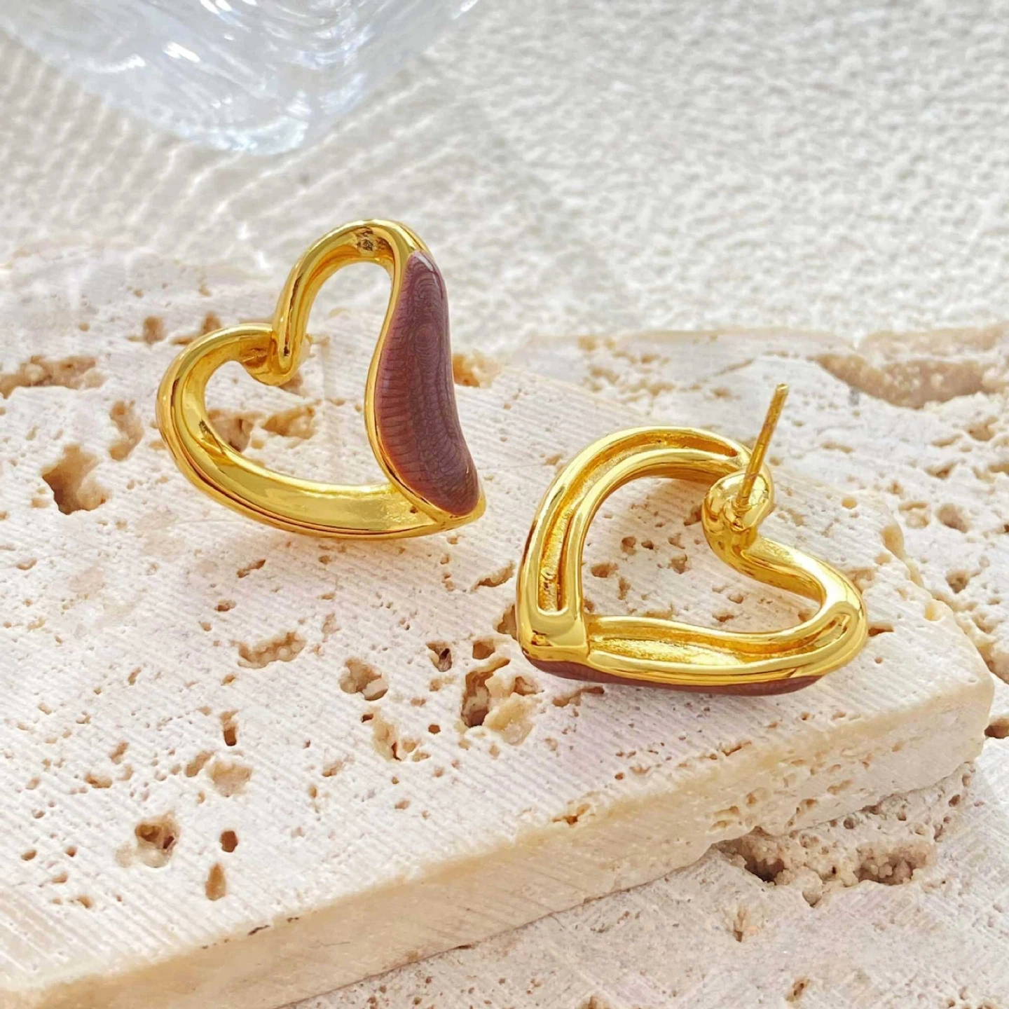 Hollow Heart Stud Earrings