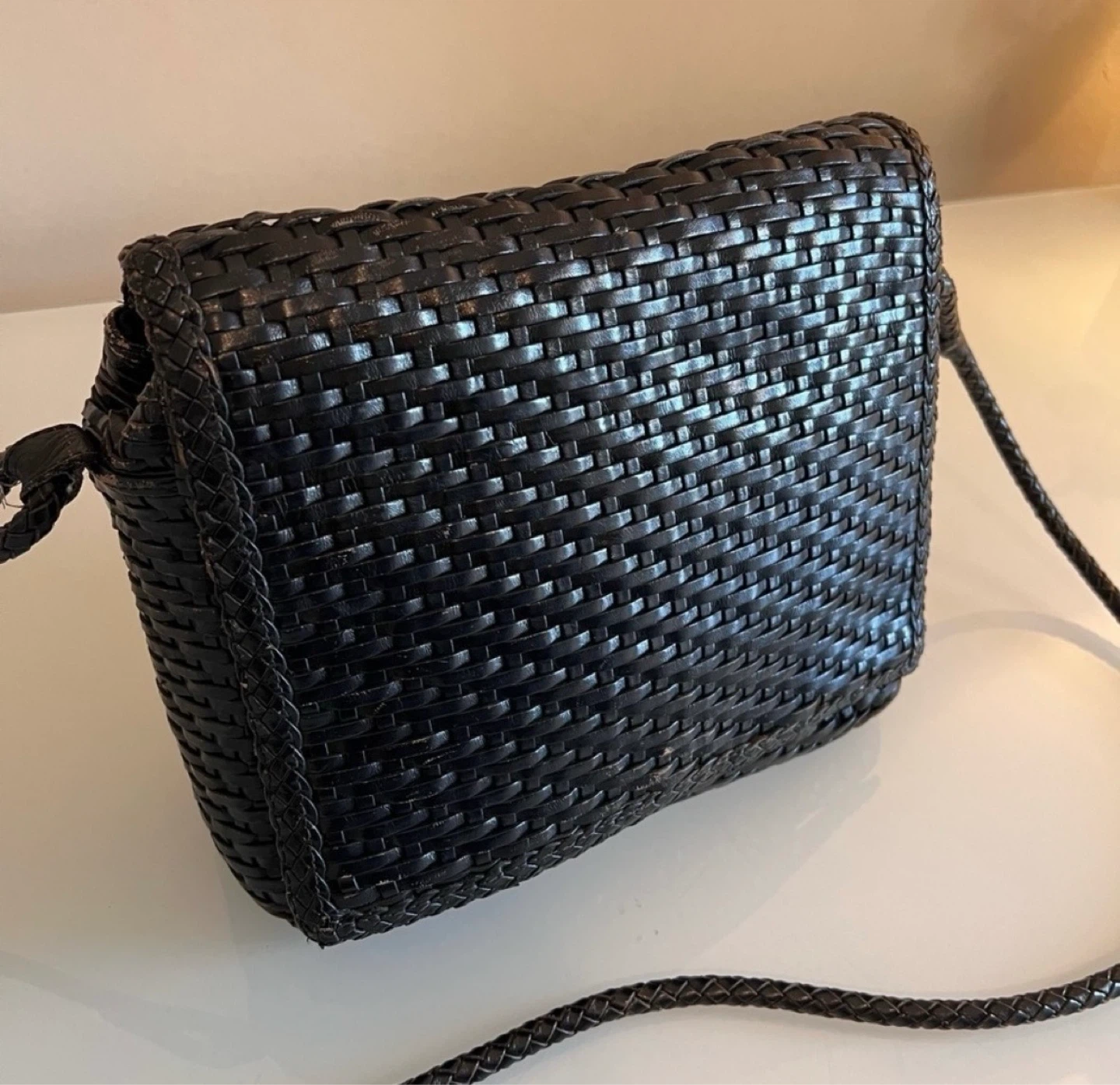 TALBOTS WOVEN LEATHER CROSSBODY BAG