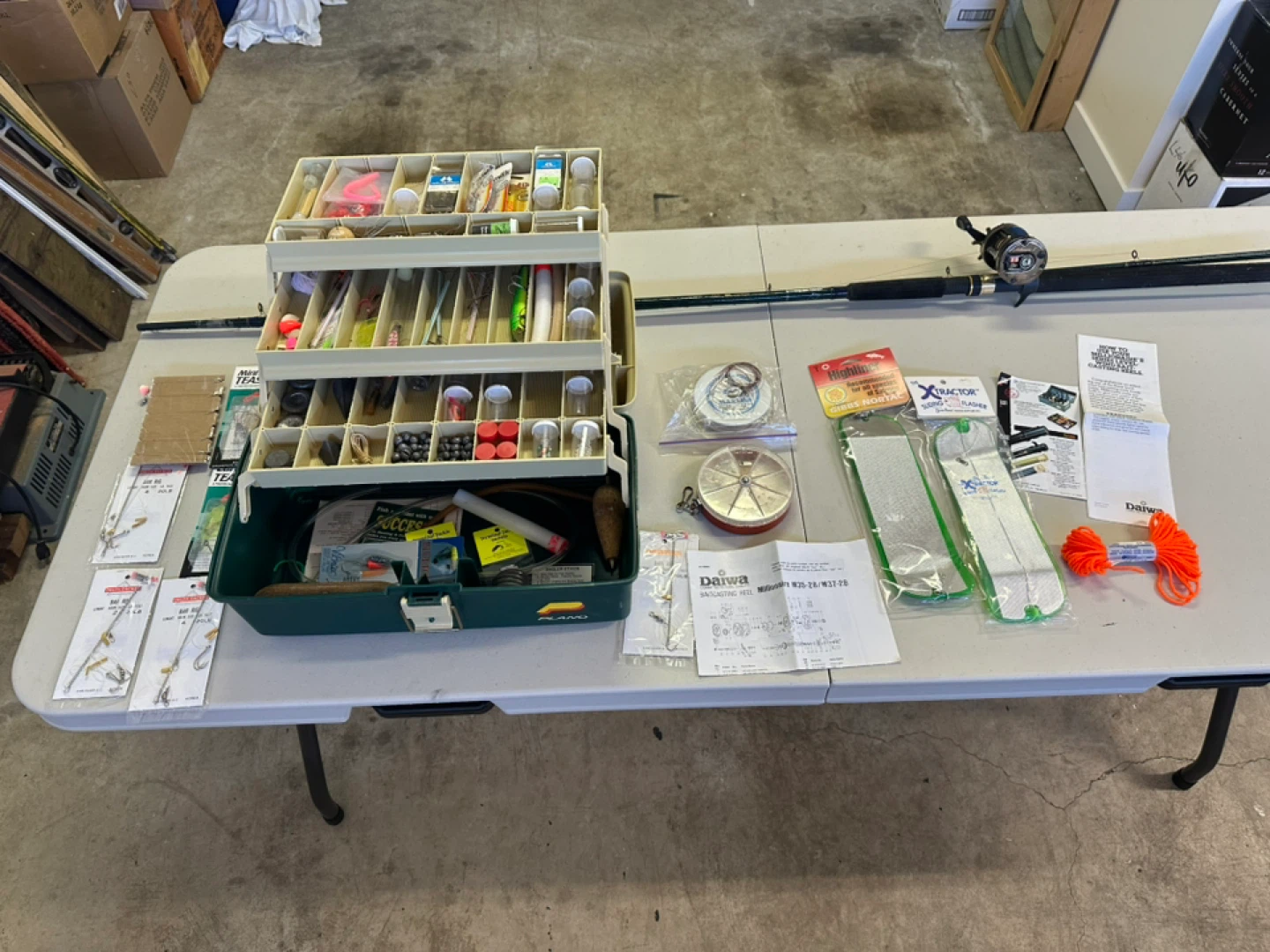 Plano Fishing Tackle Box with Rod and Daiwa  Reel
