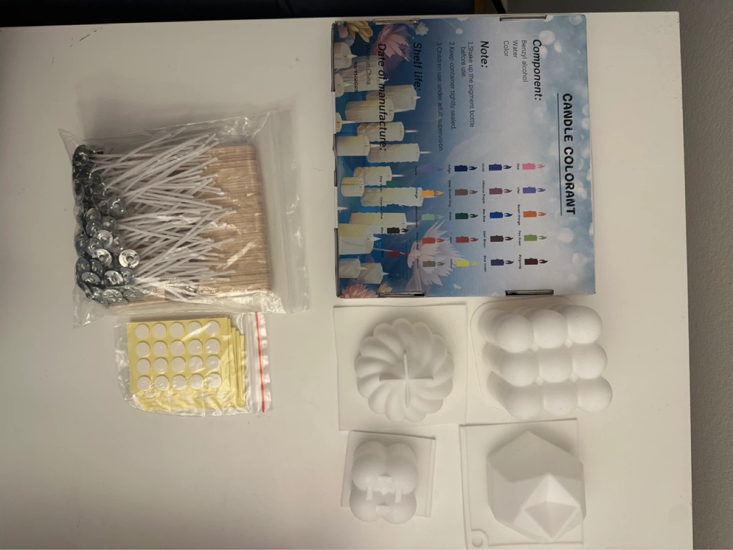 24-Color Liquid Candle Dye Set + 3D Silicone Molds & Wicks - photo 2