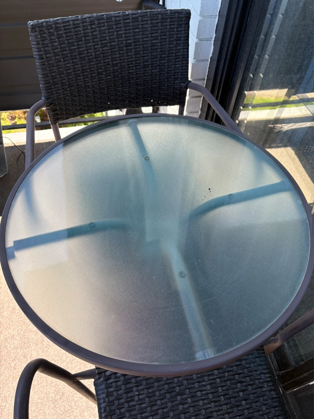 Glass Top Patio Table with Wicker Chairs - photo 5
