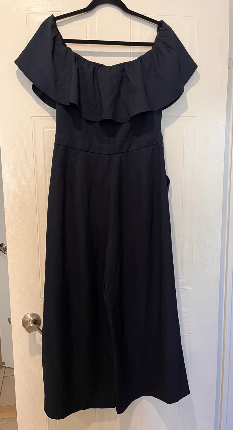 Banana Republic Navy Off-the-Shoulder Jumpsuit - Size 8