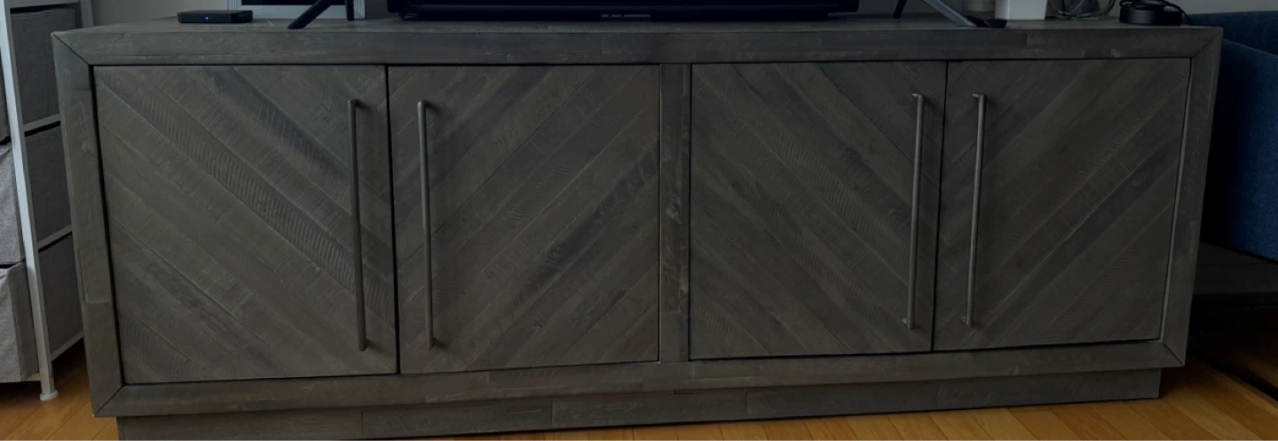 Gray Wood Credenza Sideboard